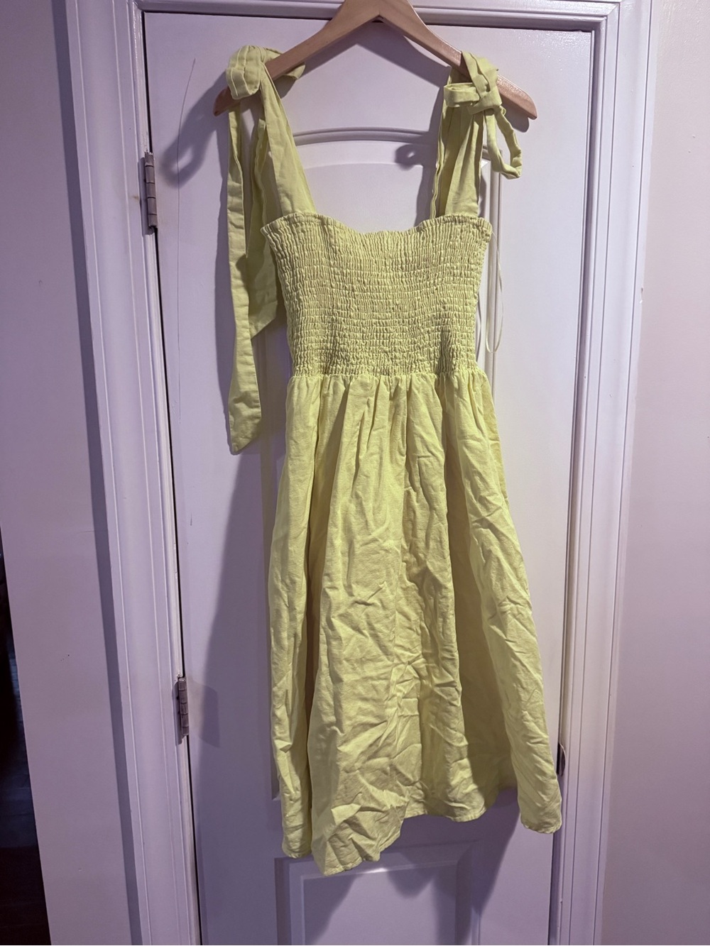 Light Yellow Tie-Shoulder Sundress